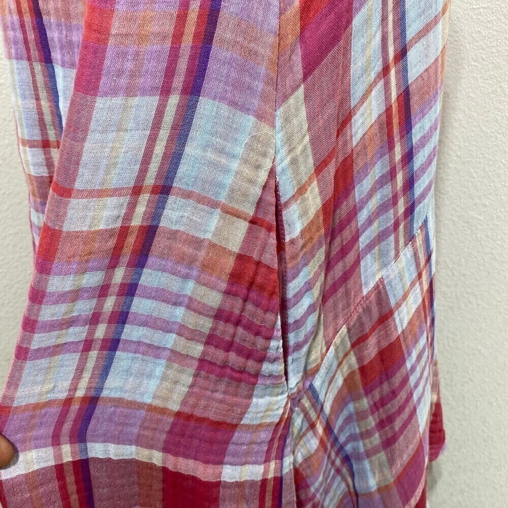 Anthropologie Maeve Pippa Midi High Low A-Line Swing Sleeveless Plaid Pockets XS - Picture 5 of 11